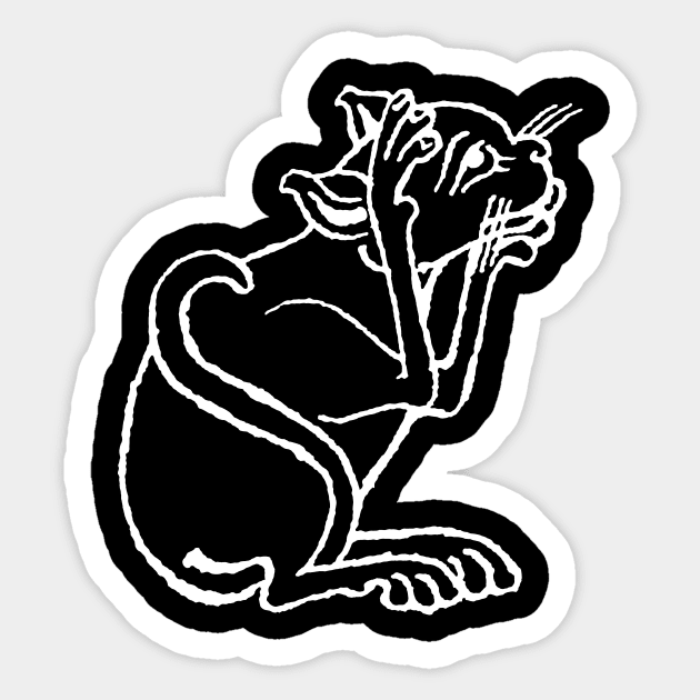 The Scaredy Cat - Medieval Graphic Sticker by Posyboy